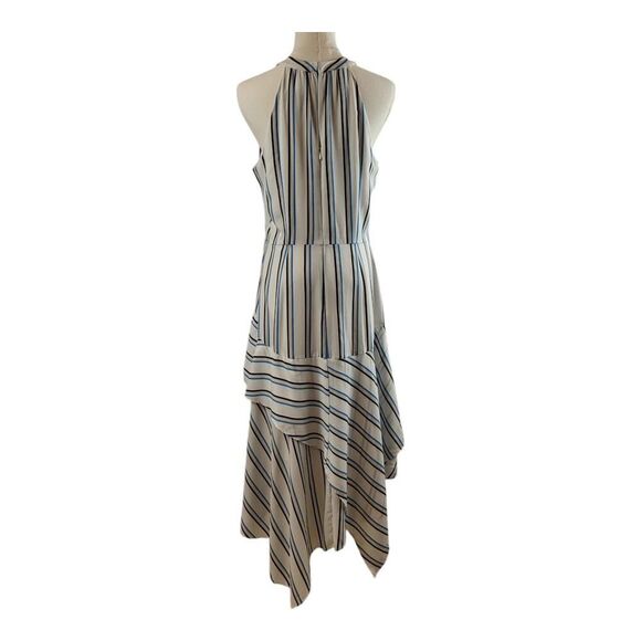 Adelyn Rae Layne Medium Multicolor Striped Halter Dress RTR Handkerchief Hemline - Picture 9 of 15